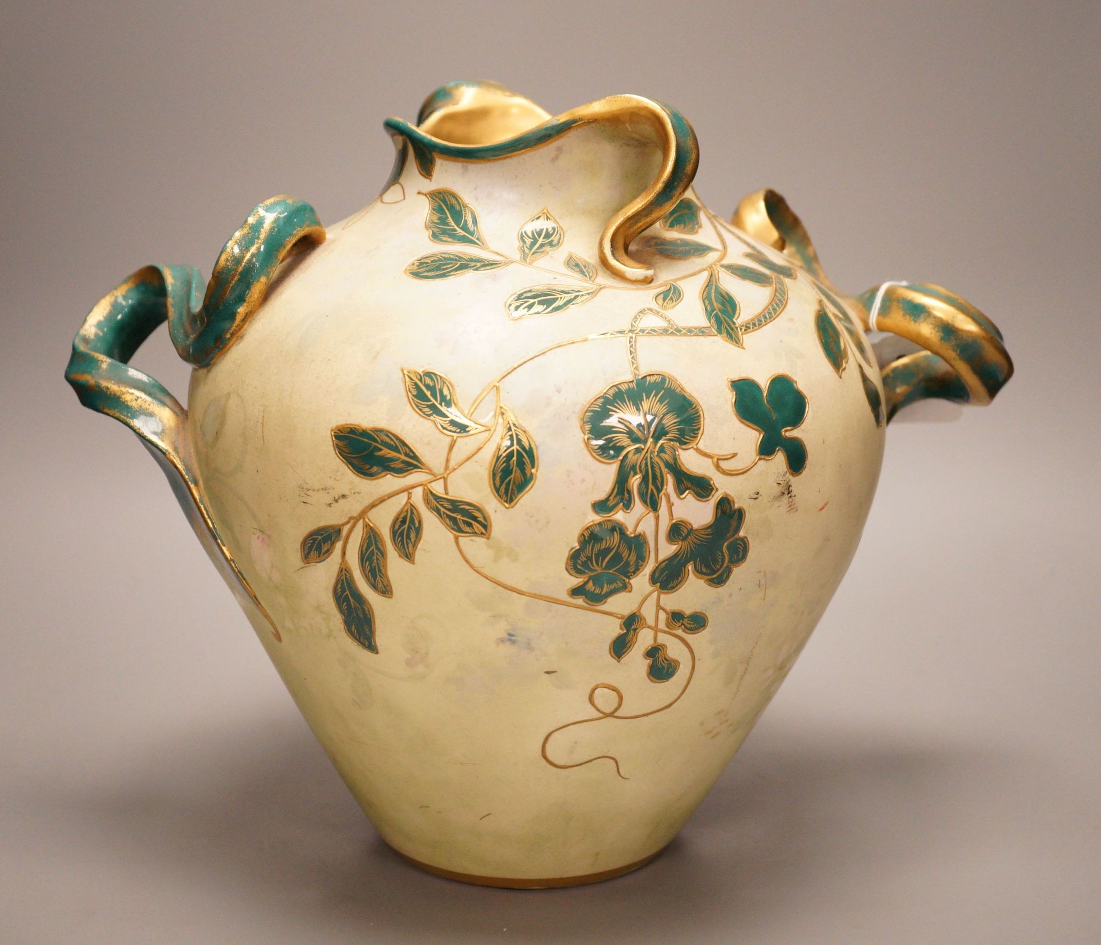 A Royal Bonn Art Nouveau pottery vase, 29cm
